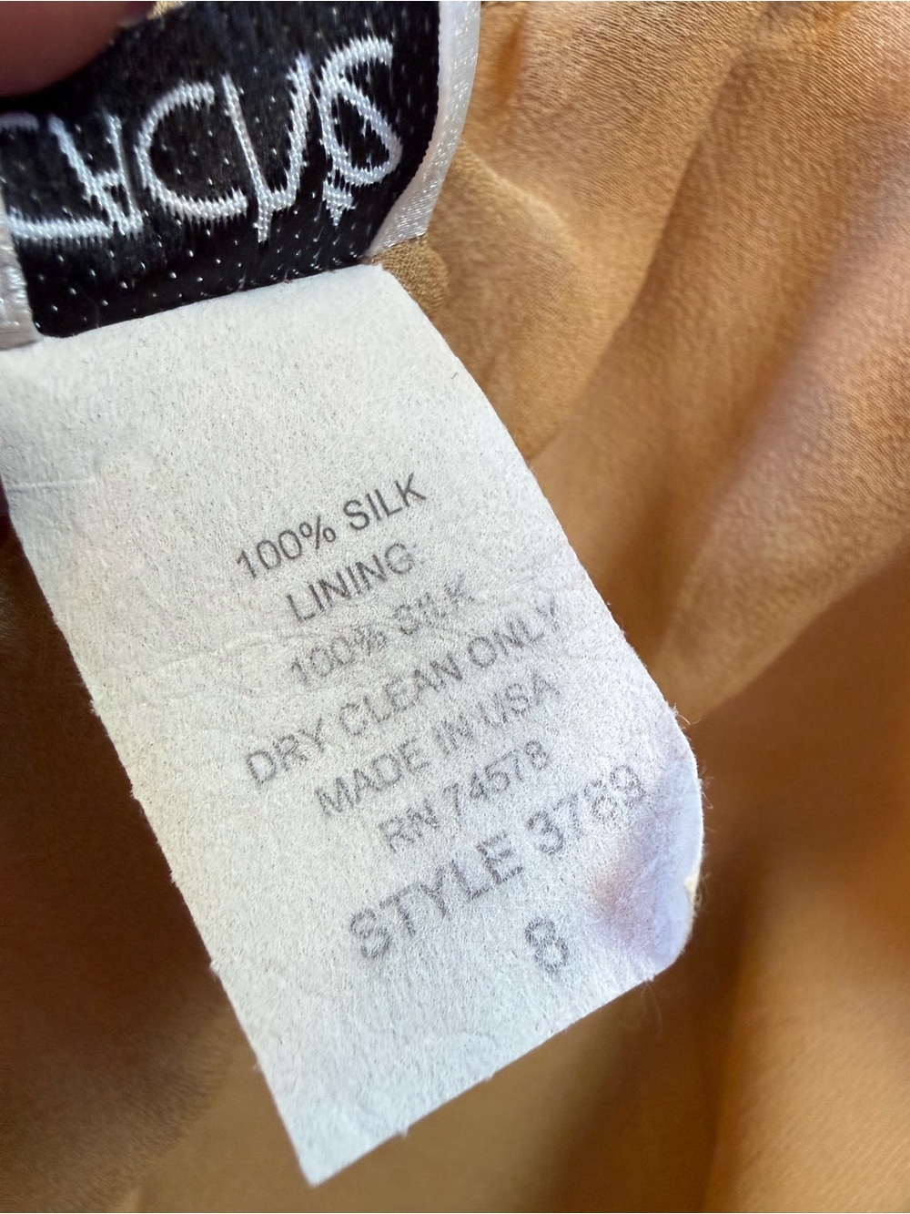 Vintage Y2K Cache Gold 100% Silk Chiffon Ruffle Tie Back Halter Dress Size 8 - Picture 9 of 9